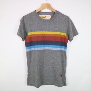 Aviator Nation rainbow stripe short sleeve t-shirt